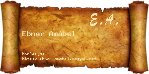Ebner Amábel névjegykártya